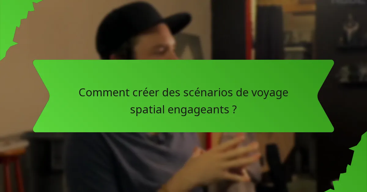 Comment créer des scénarios de voyage spatial engageants ?