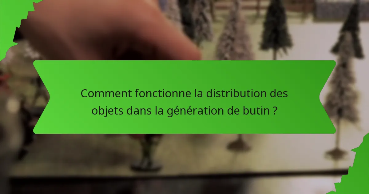 Comment fonctionne la distribution des objets dans la génération de butin ?