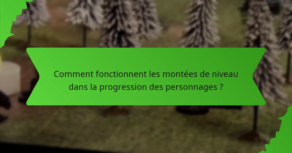 Comment fonctionnent les montées de niveau dans la progression des personnages ?