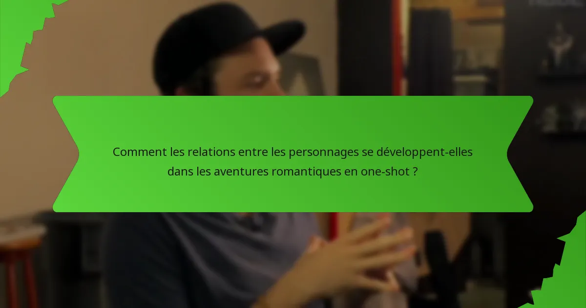 Comment les relations entre les personnages se développent-elles dans les aventures romantiques en one-shot ?
