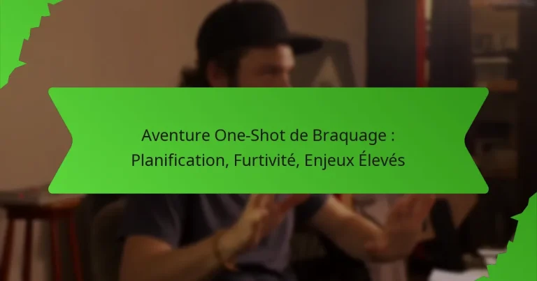 Aventure One-Shot de Braquage : Planification, Furtivité, Enjeux Élevés