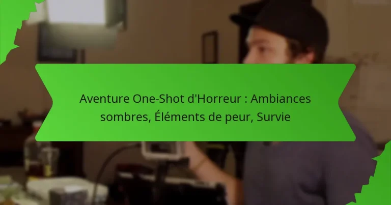 Aventure One-Shot d’Horreur : Ambiances sombres, Éléments de peur, Survie