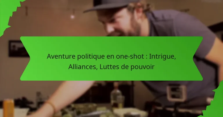 Aventure politique en one-shot : Intrigue, Alliances, Luttes de pouvoir