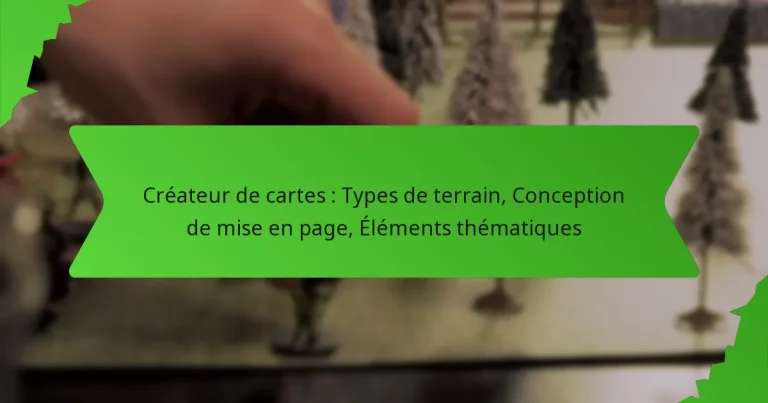 Créateur de cartes : Types de terrain, Conception de mise en page, Éléments thématiques