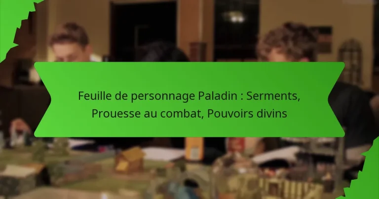 Feuille de personnage Paladin : Serments, Prouesse au combat, Pouvoirs divins