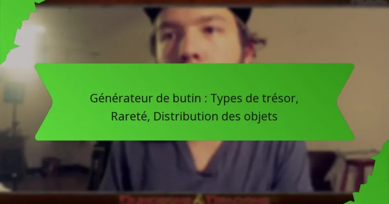 Générateur de butin : Types de trésor, Rareté, Distribution des objets