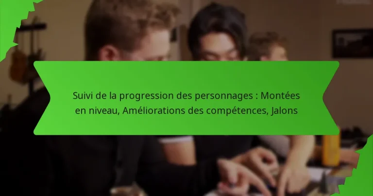 Suivi de la progression des personnages : Montées en niveau, Améliorations des compétences, Jalons