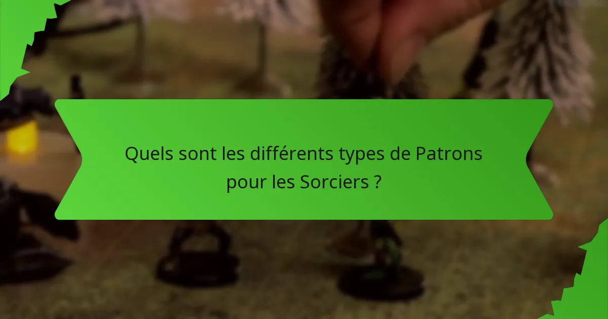 Quels sont les différents types de Patrons pour les Sorciers ?