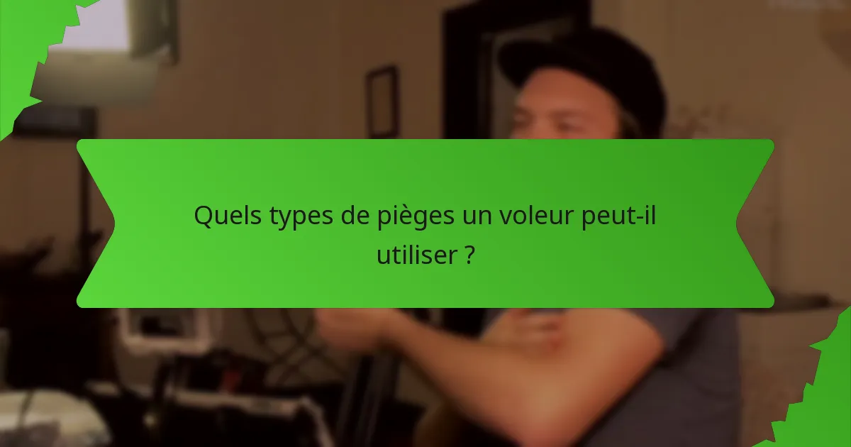 Quels types de pièges un voleur peut-il utiliser ?